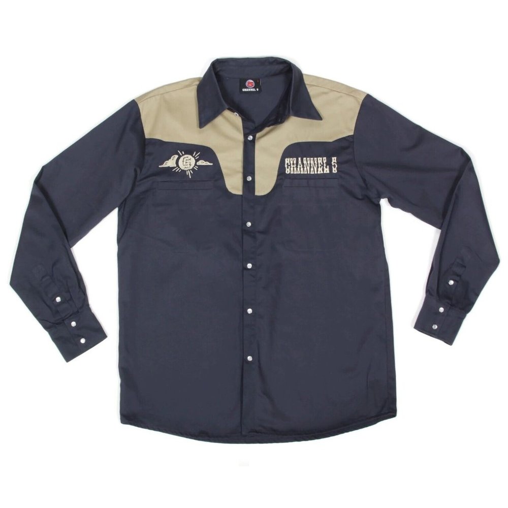 All Gas No Brakes Embroidered Western Shirt Pearl Snap Channel 5 News sz L /795